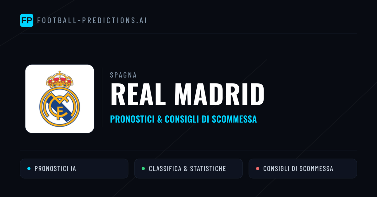 Pronostici e Statistiche Real Madrid
