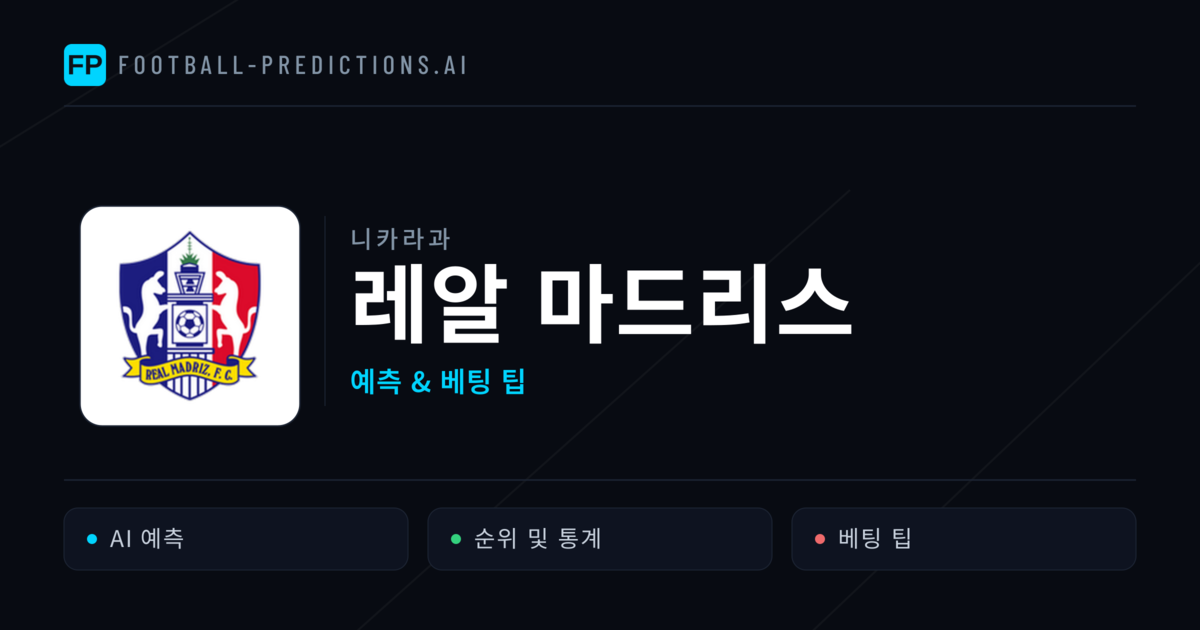 레알 마드리스 축구 예측 & 통계