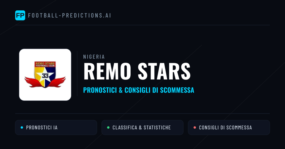 Pronostici e Statistiche Remo Stars