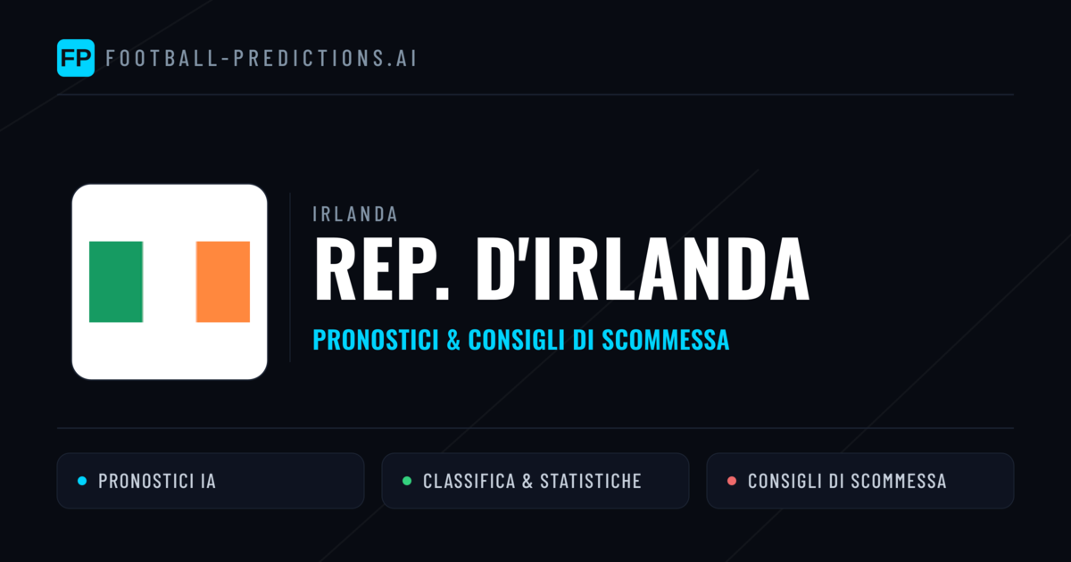 Pronostici e Statistiche Rep. d'Irlanda