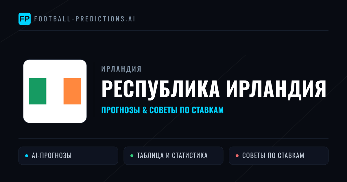 Республика Ирландия прогнозы и статистика