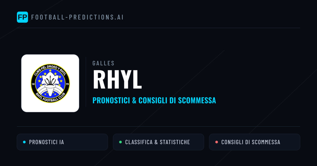 Pronostici e Statistiche Rhyl