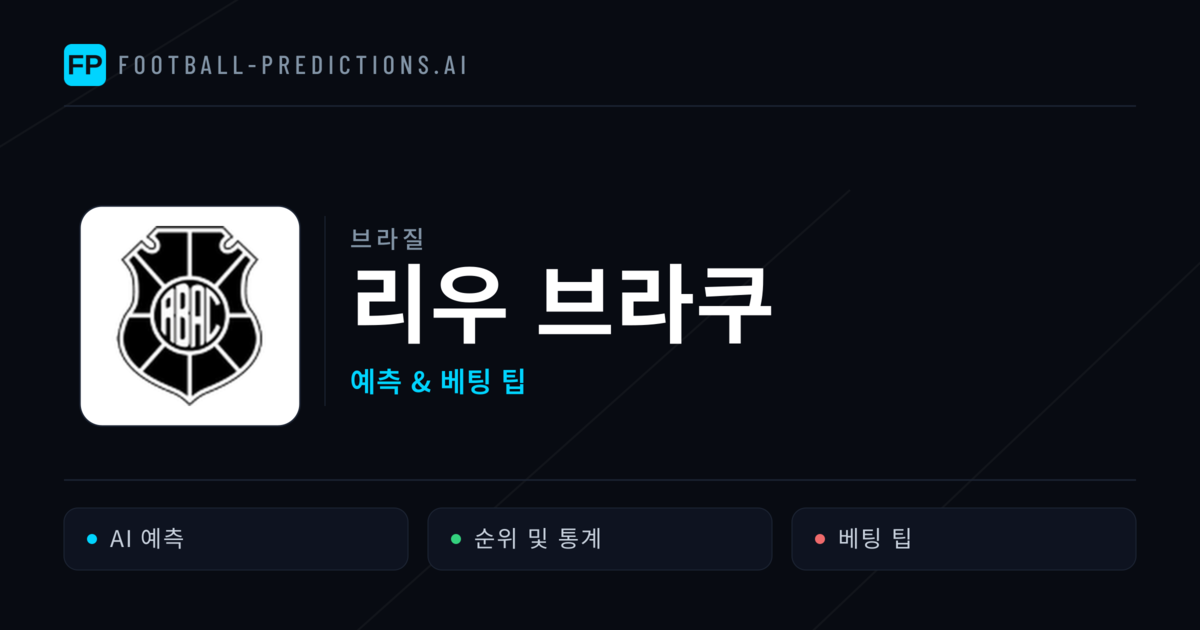 리우 브라쿠 축구 예측 & 통계