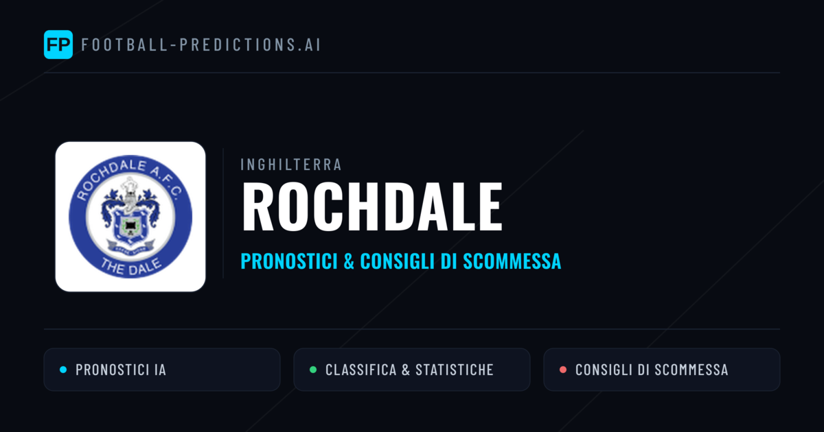 Pronostici e Statistiche Rochdale