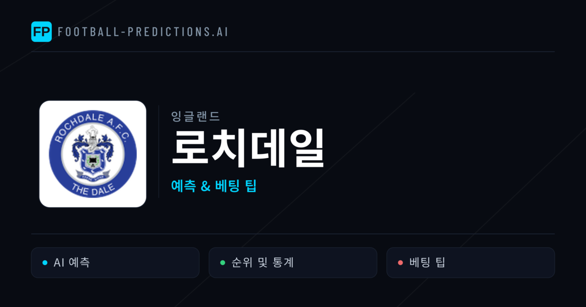 로치데일 축구 예측 & 통계