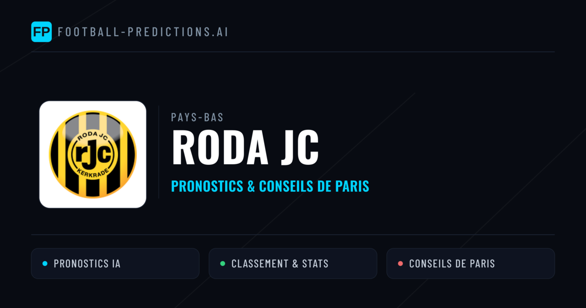 Roda JC Pronostics & Statistiques