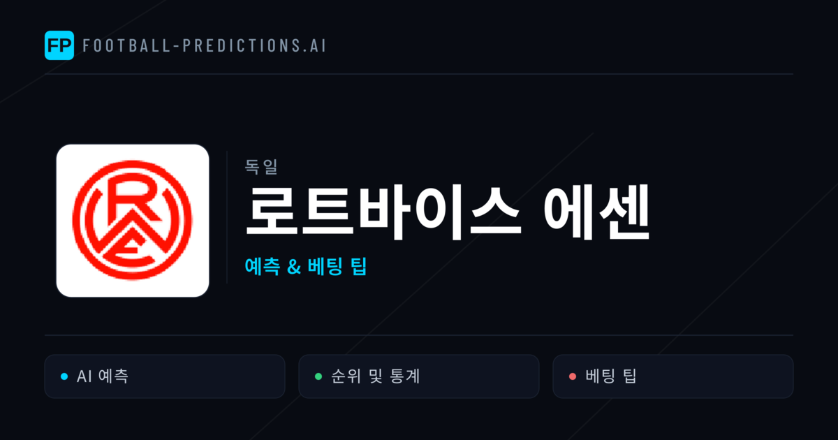 로트바이스 에센 축구 예측 & 통계