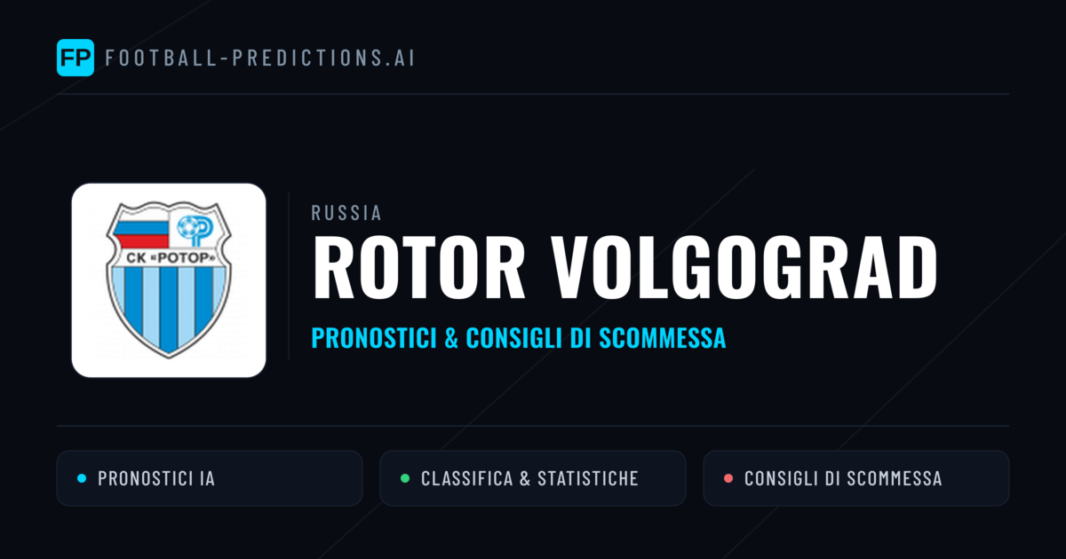 Pronostici e Statistiche Rotor Volgograd