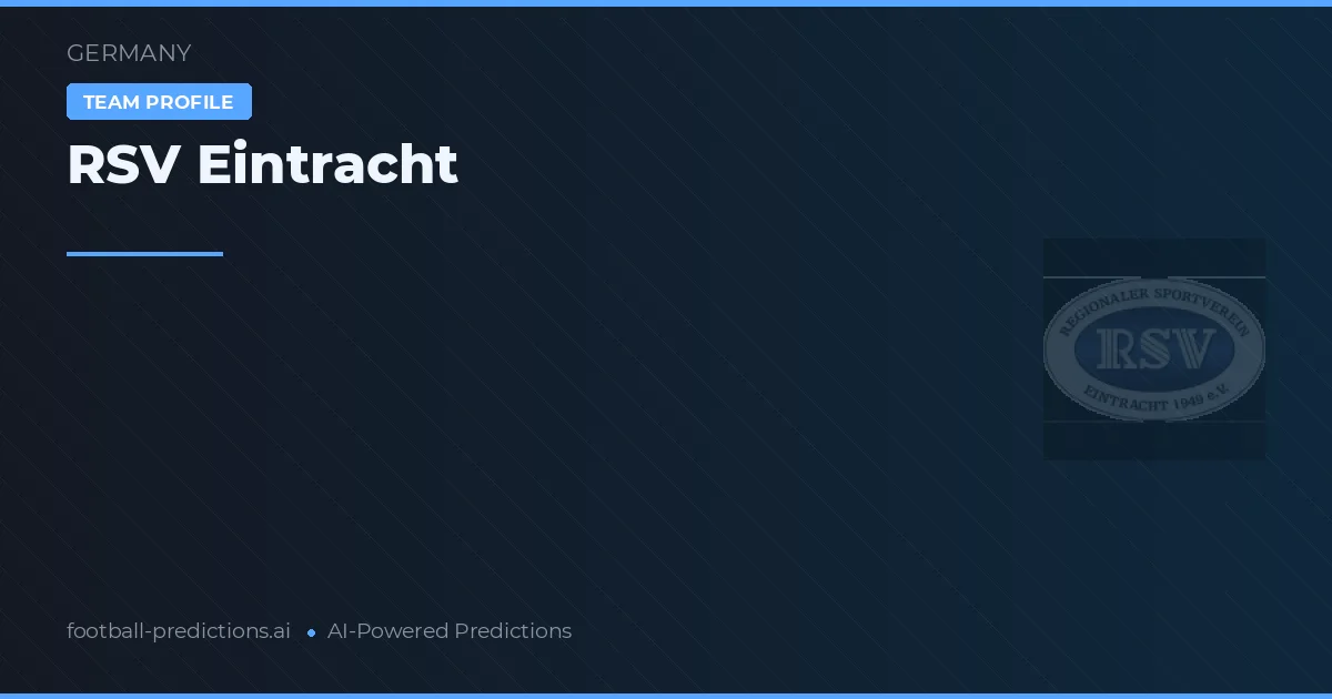 RSV Eintracht Pronostics & Statistiques