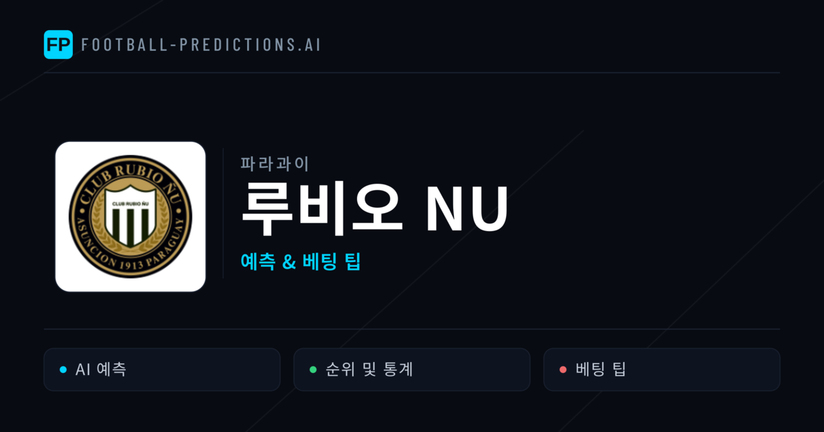 루비오 NU 축구 예측 & 통계