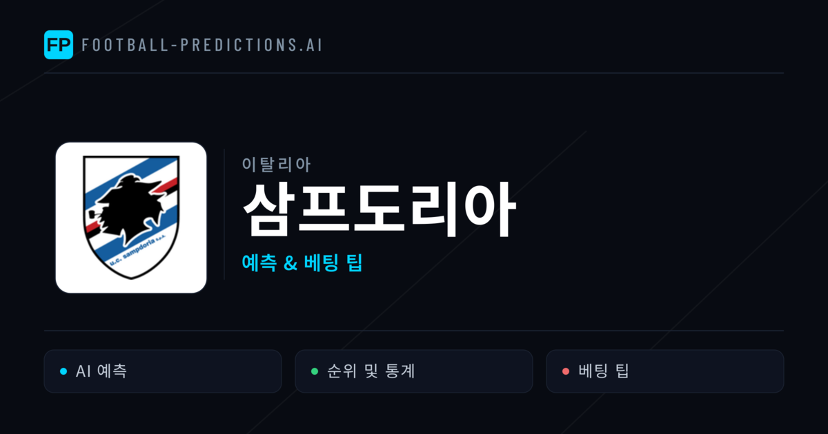 삼프도리아 축구 예측 & 통계