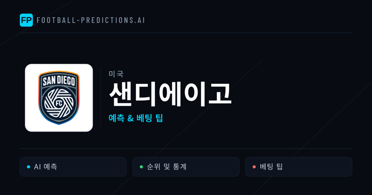 샌디에이고 축구 예측 & 통계