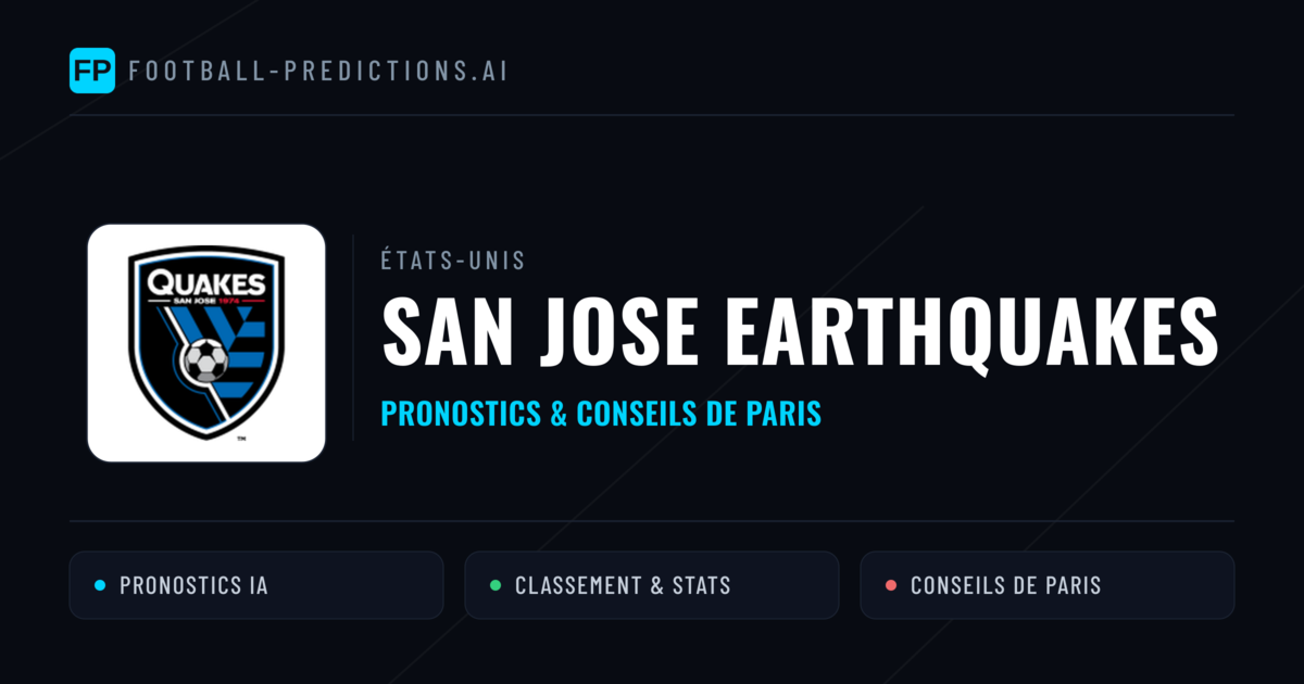 San Jose Earthquakes Pronostics & Statistiques
