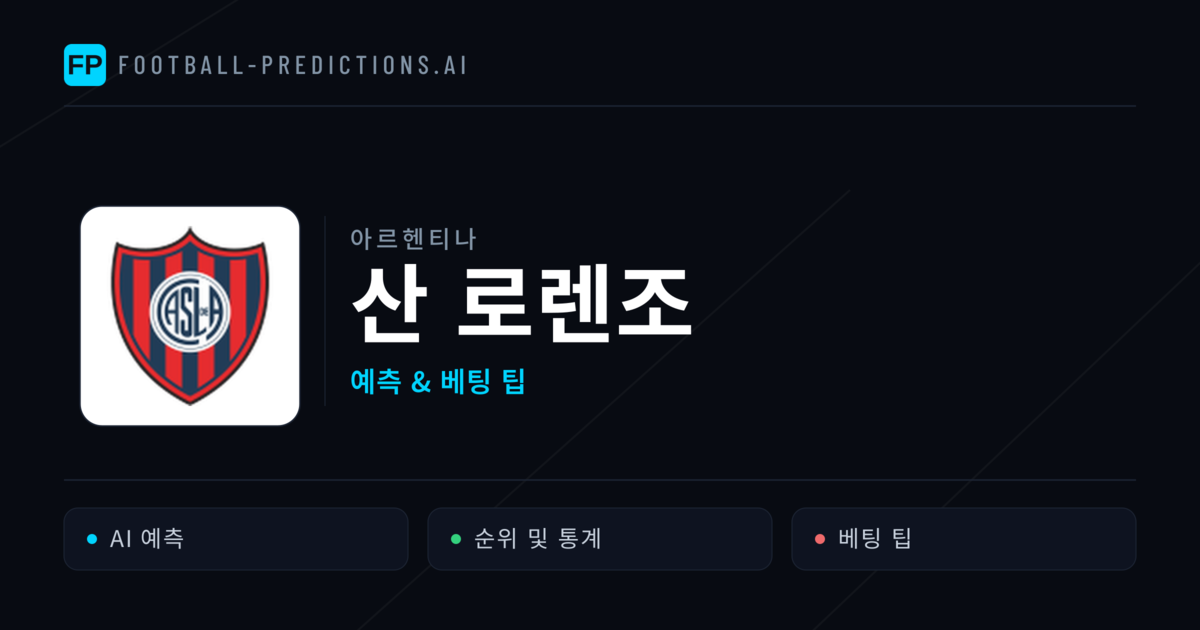산 로렌조 축구 예측 & 통계