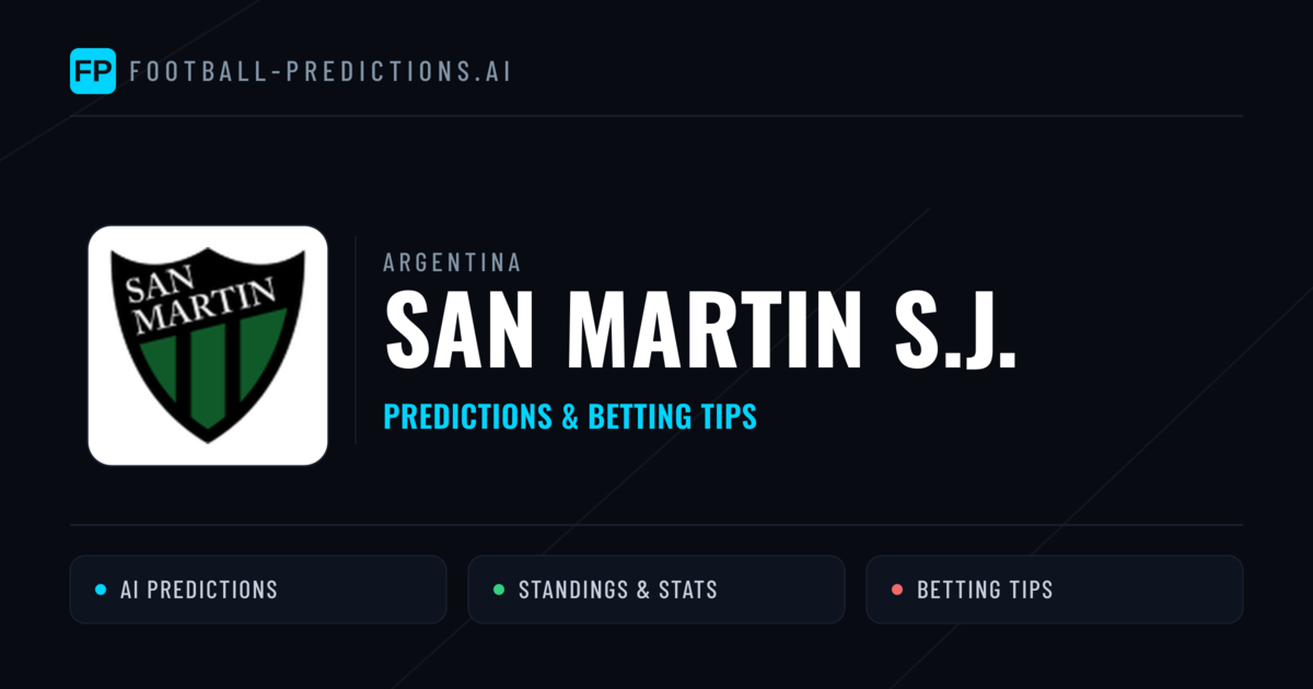 San Martin S.J. Predictions & Stats