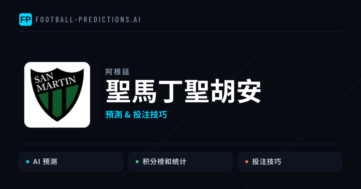 聖馬丁聖胡安 運彩分析|足球預測與數據