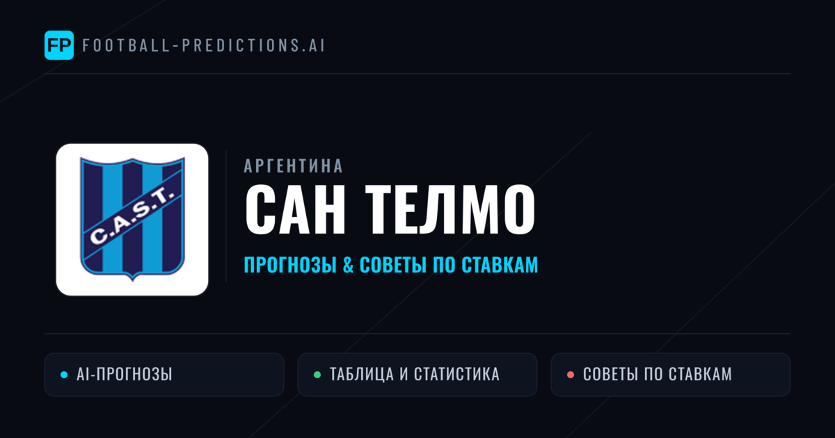 Сан Телмо прогнозы и статистика