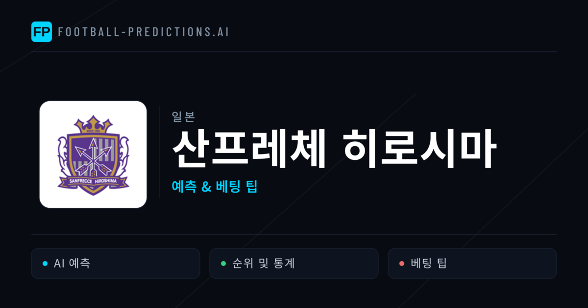 산프레체 히로시마 축구 예측 & 통계