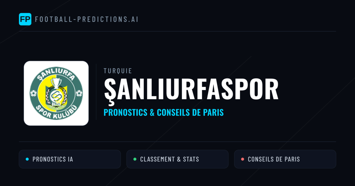Şanlıurfaspor Pronostics & Statistiques