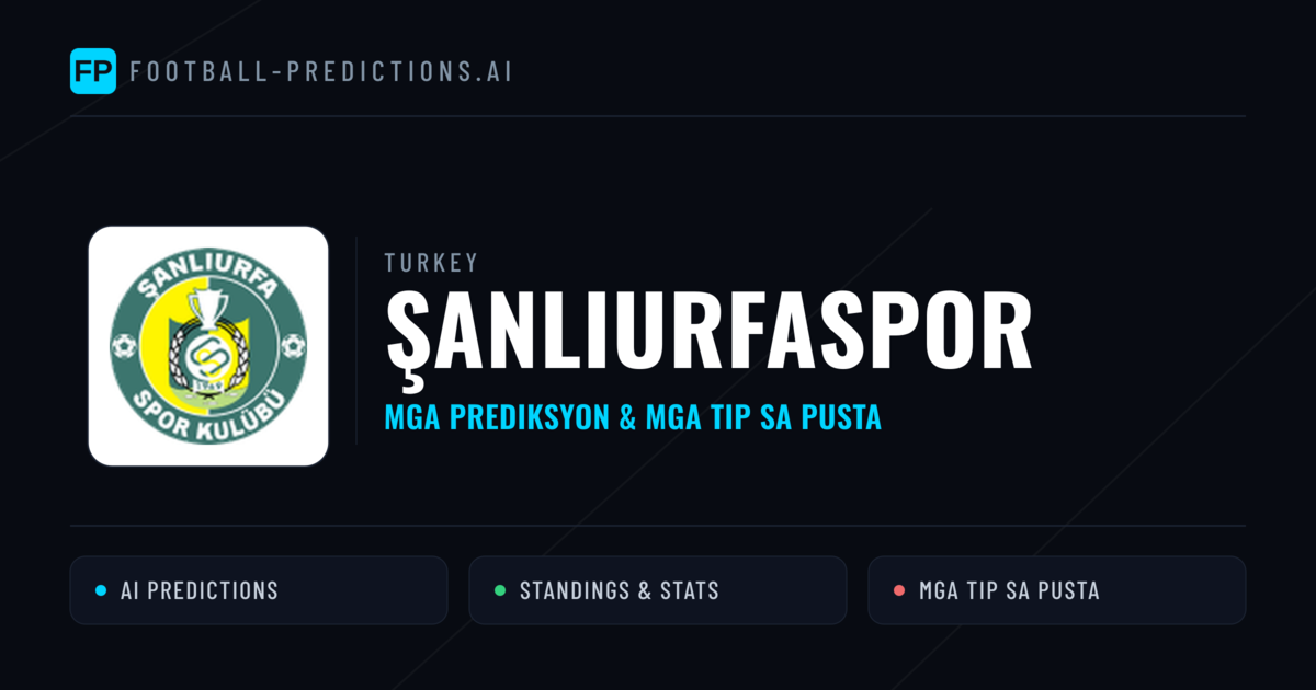 Şanlıurfaspor Predictions & Stats