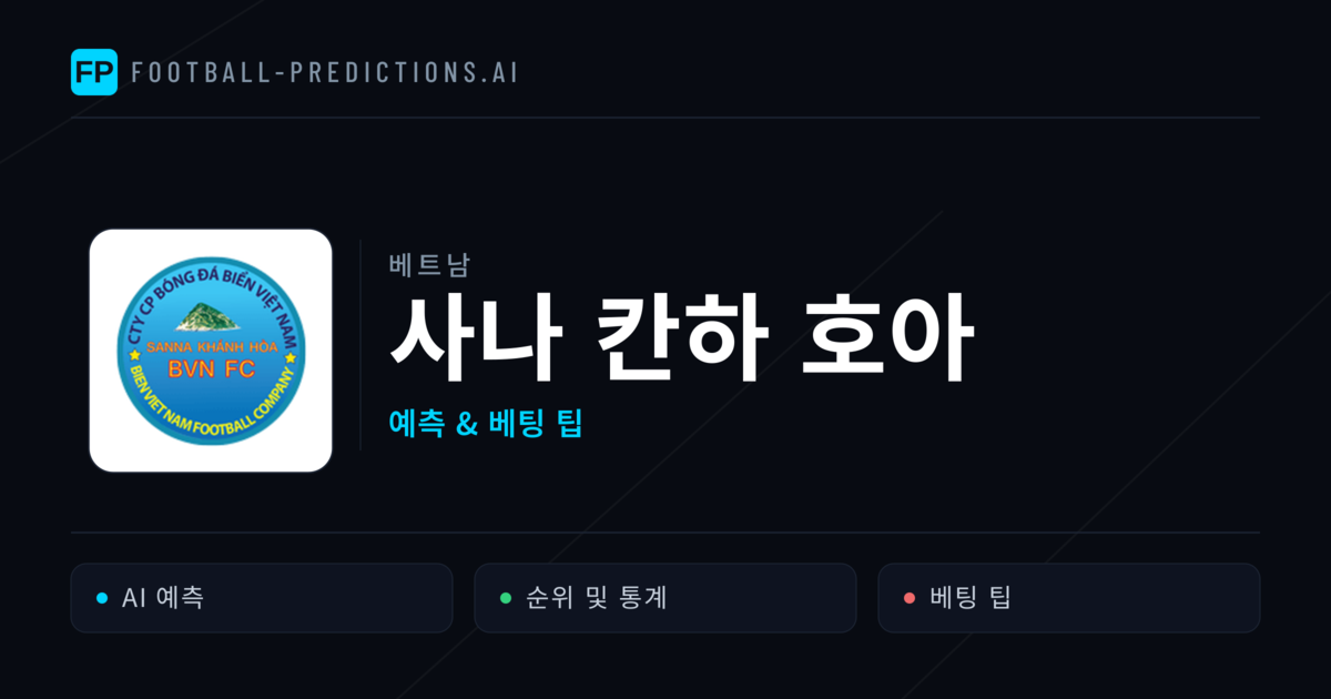 사나 칸하 호아 축구 예측 & 통계