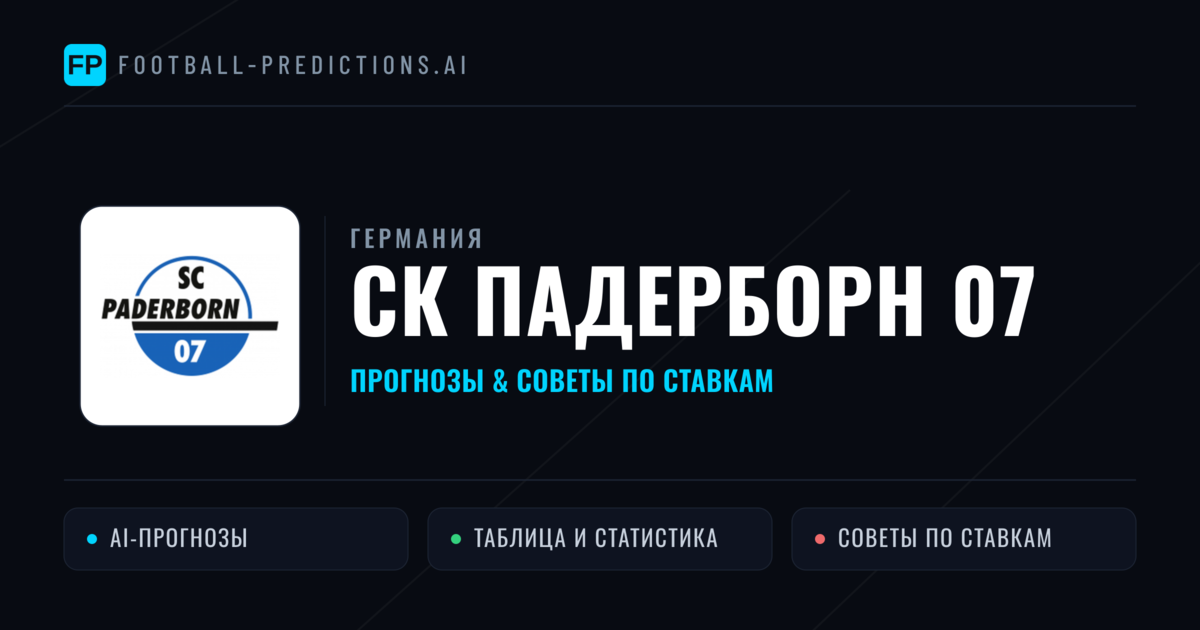 СК Падерборн 07 прогнозы и статистика