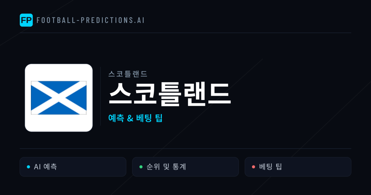 스코틀랜드 축구 예측 & 통계