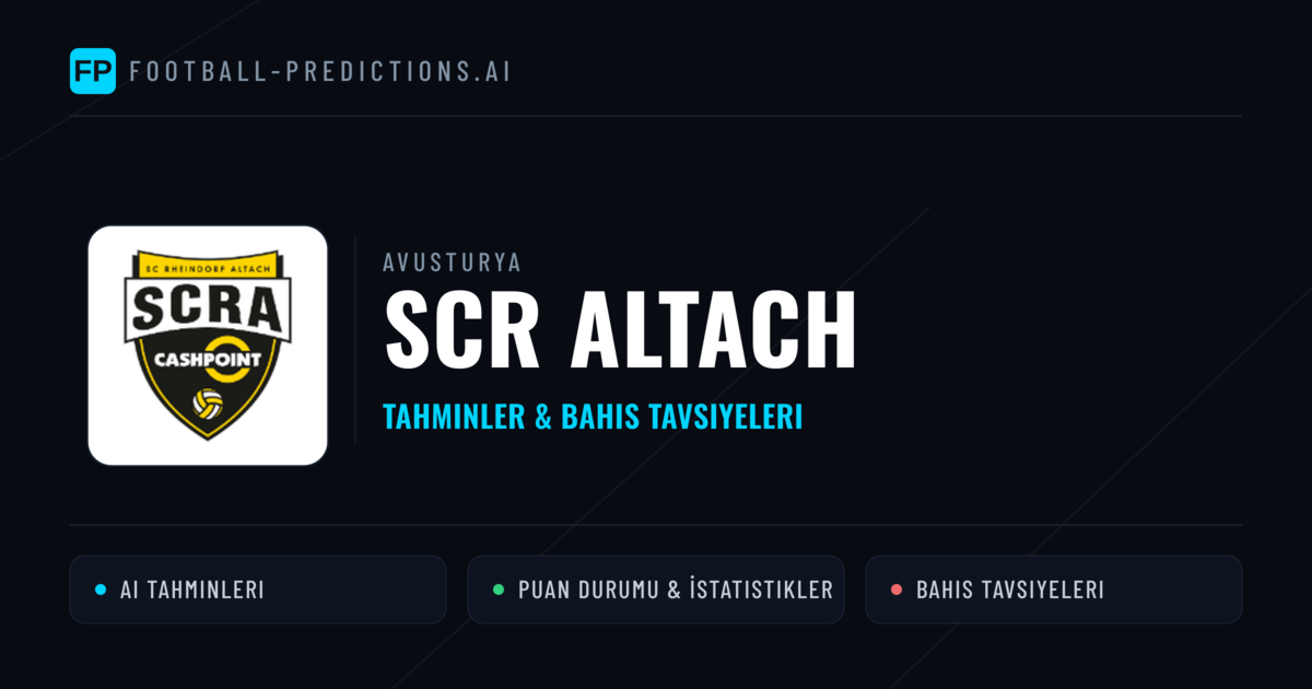 SCR Altach Tahminleri & İstatistikler