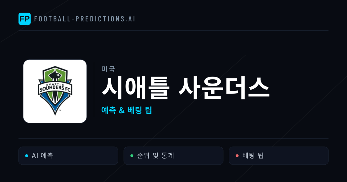 시애틀 사운더스 축구 예측 & 통계
