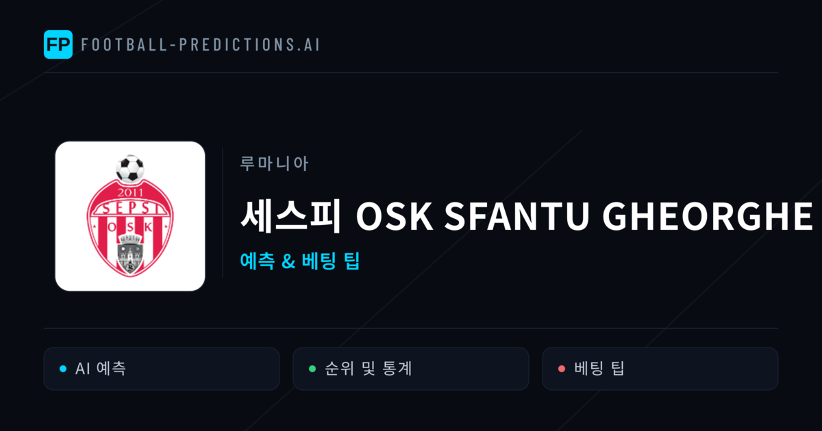 세스피 OSK Sfantu Gheorghe 축구 예측 & 통계