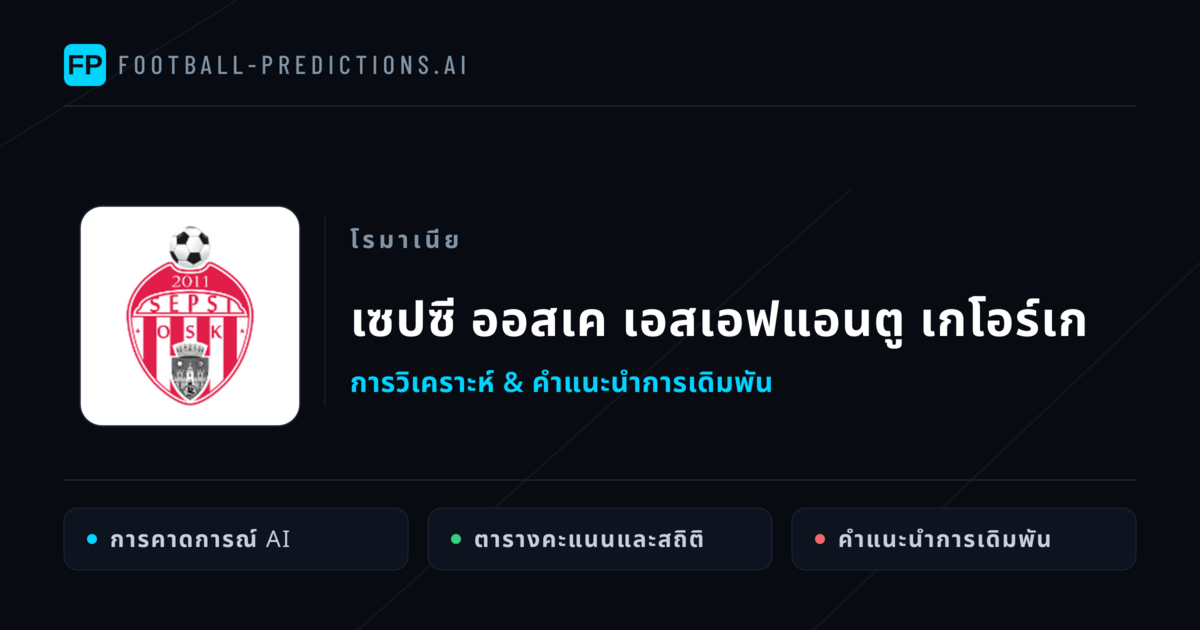 เซปซี ออสเค เอสเอฟแอนตู เกโอร์เก การวิเคราะห์และสถิติ
