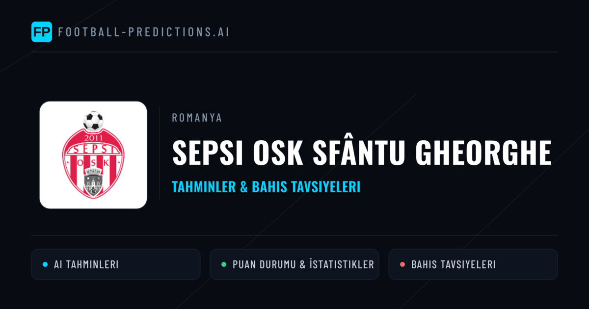 Sepsi OSK Sfântu Gheorghe Tahminleri & İstatistikler