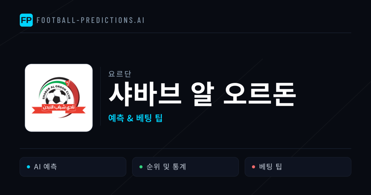 샤바브 알 오르돈 축구 예측 & 통계