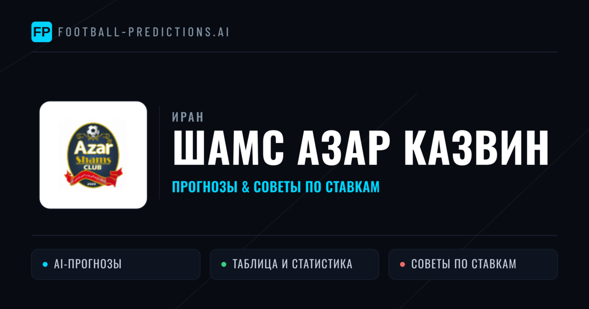 Шамс Азар Казвин прогнозы и статистика