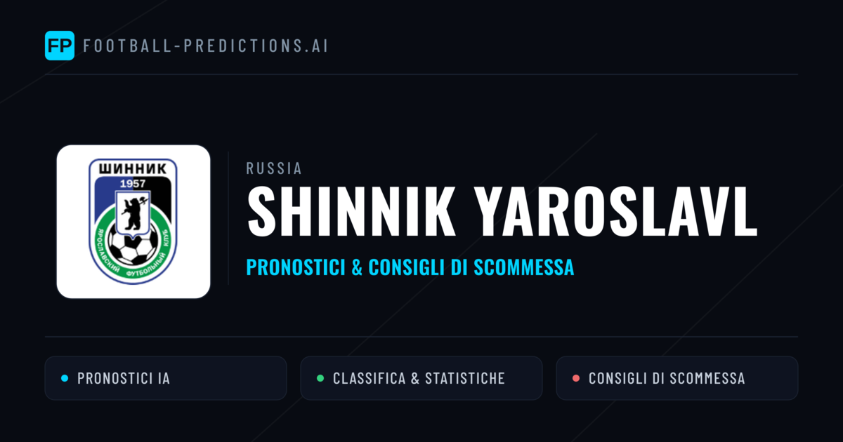 Pronostici e Statistiche Shinnik Yaroslavl