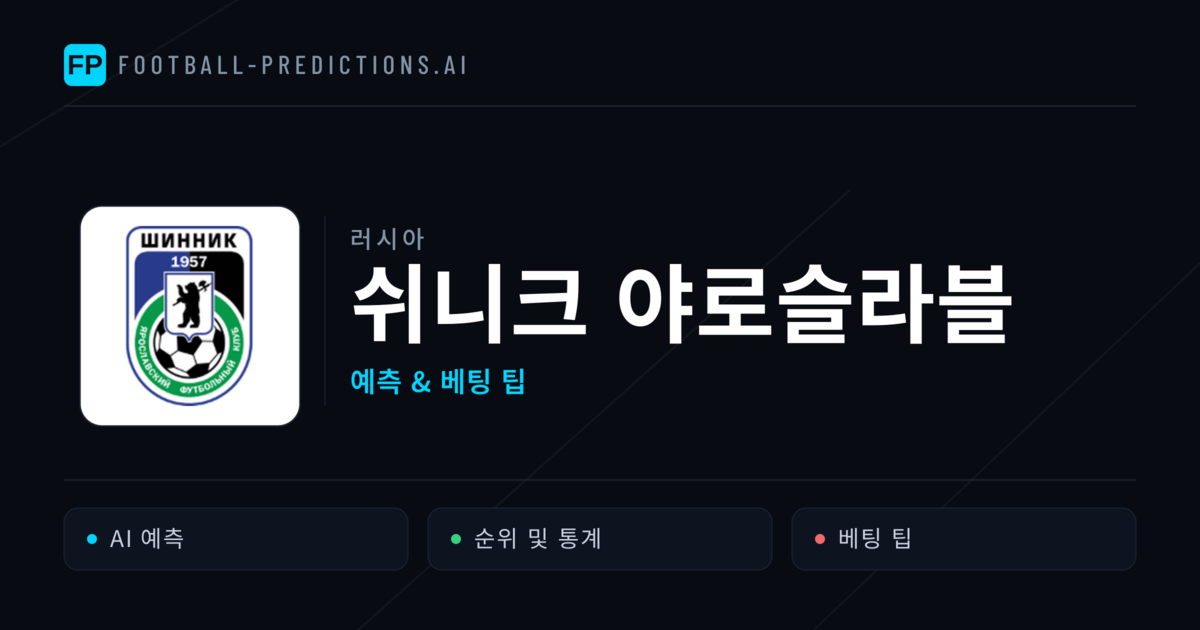 쉬니크 야로슬라블 축구 예측 & 통계