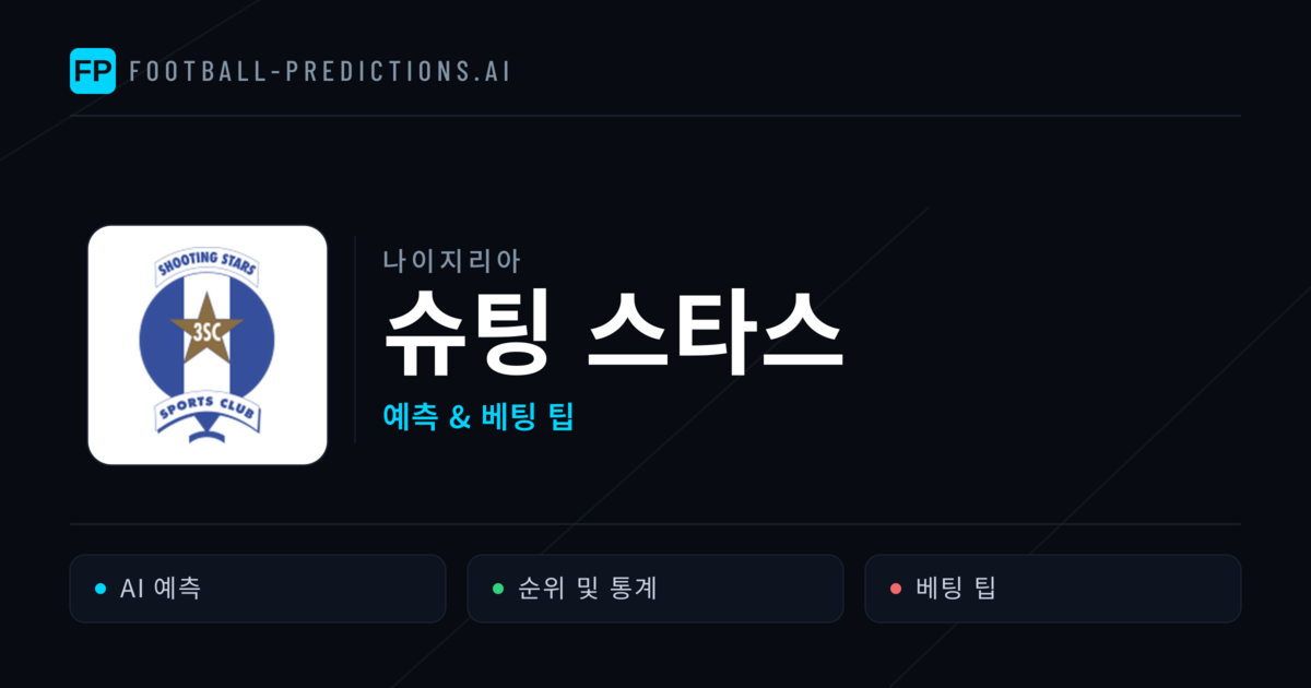 슈팅 스타스 축구 예측 & 통계
