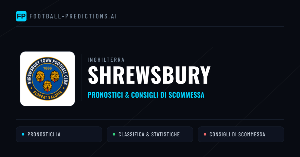 Pronostici e Statistiche Shrewsbury