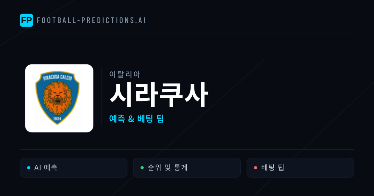 시라쿠사 축구 예측 & 통계