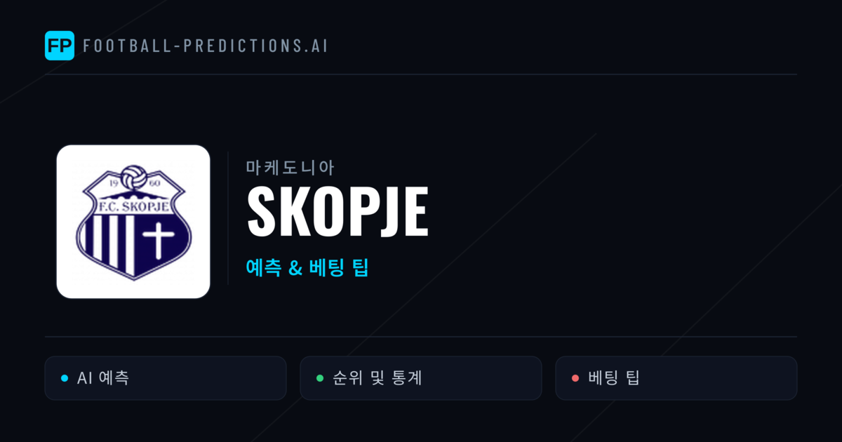 Skopje 축구 예측 & 통계