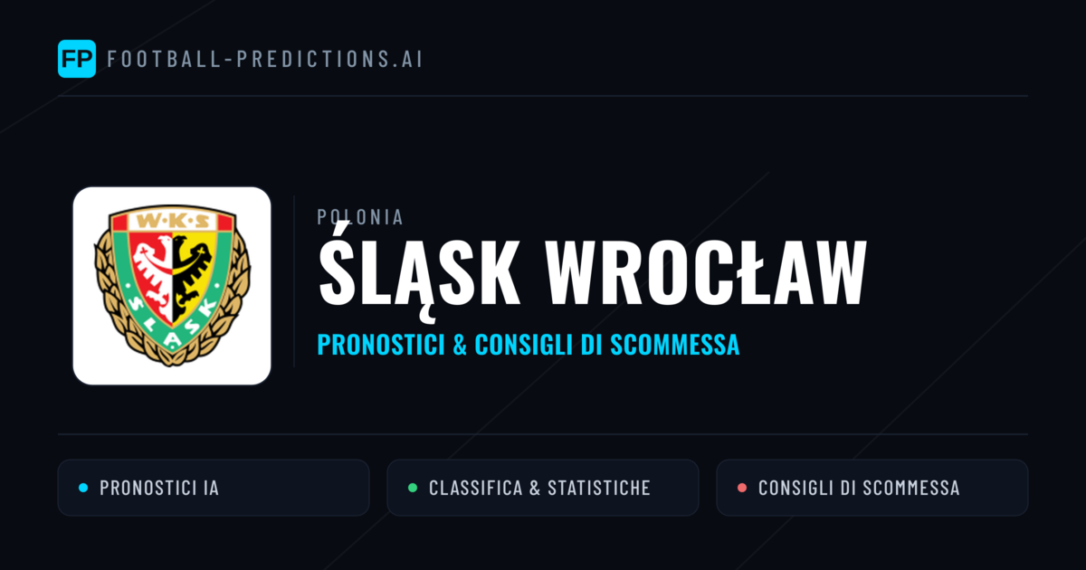 Pronostici e Statistiche Śląsk Wrocław