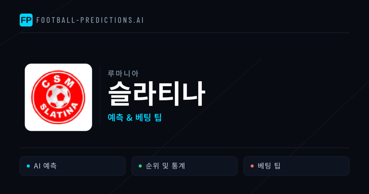 슬라티나 축구 예측 & 통계