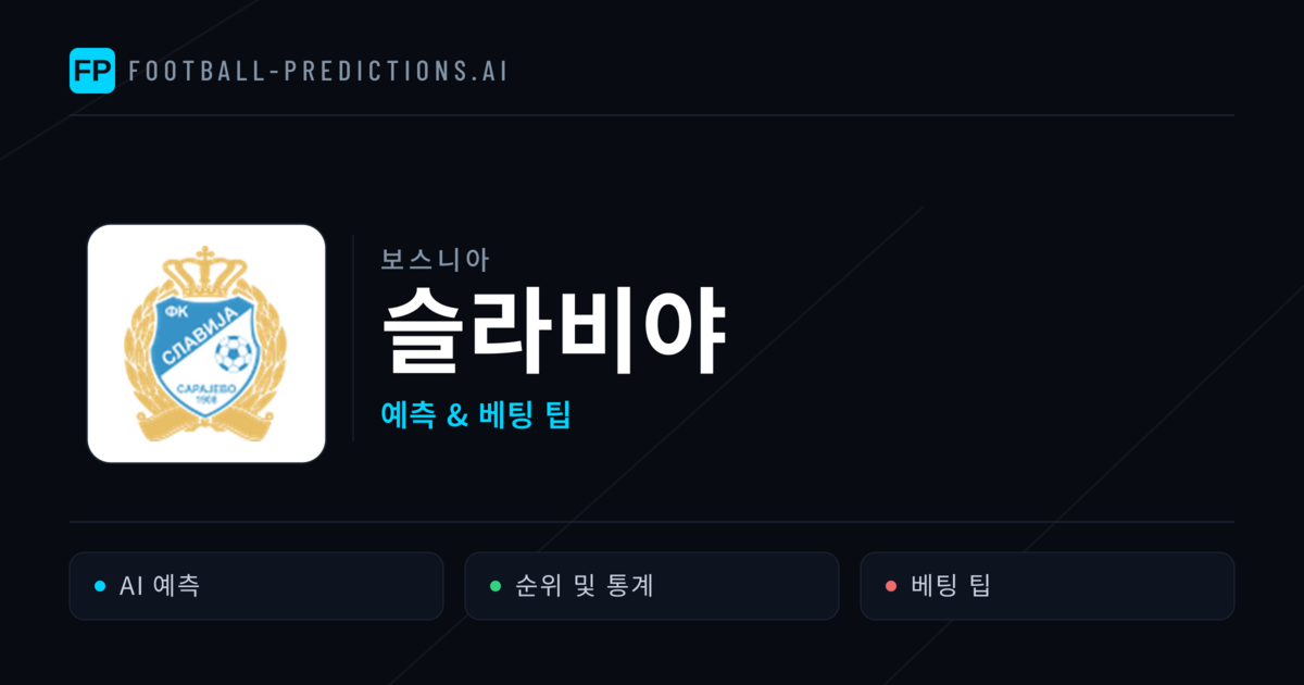 슬라비야 축구 예측 & 통계