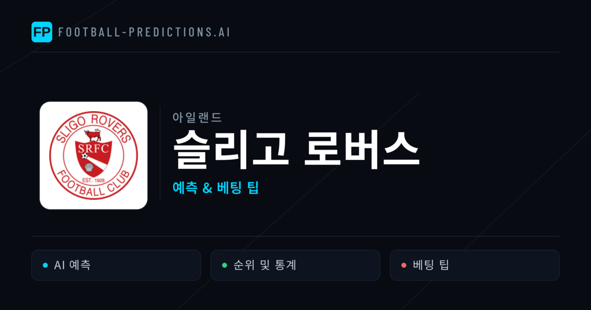 슬리고 로버스 축구 예측 & 통계