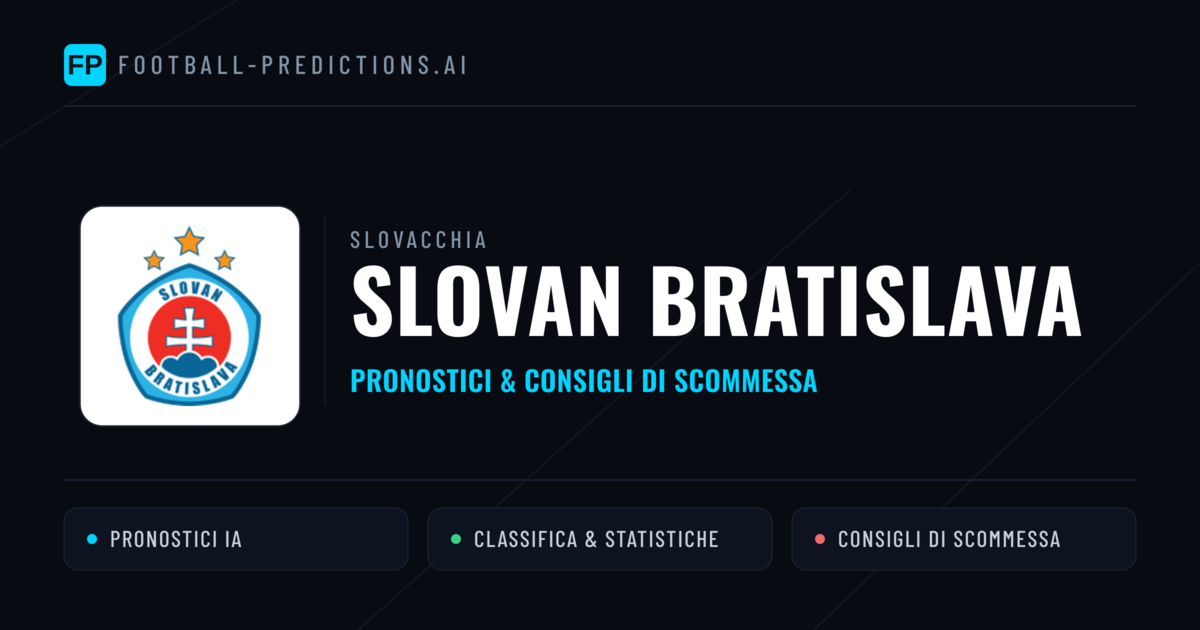 Pronostici e Statistiche Slovan Bratislava