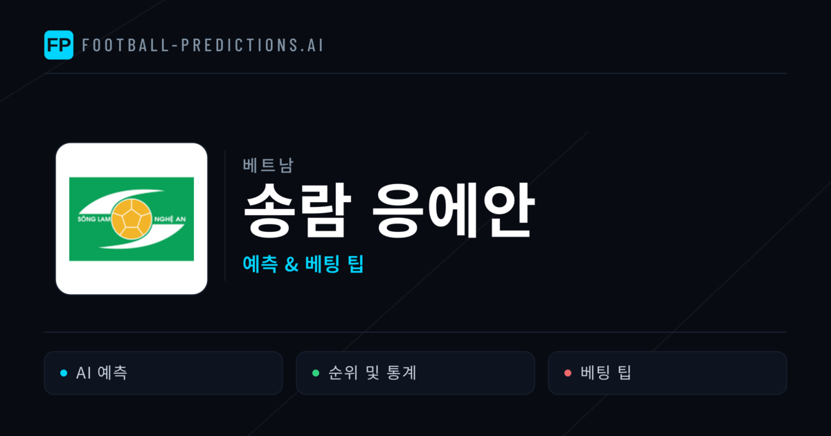 송람 응에안 축구 예측 & 통계