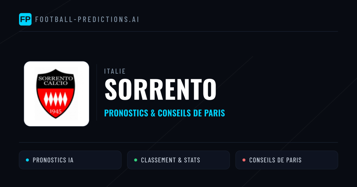 Sorrento Pronostics & Statistiques