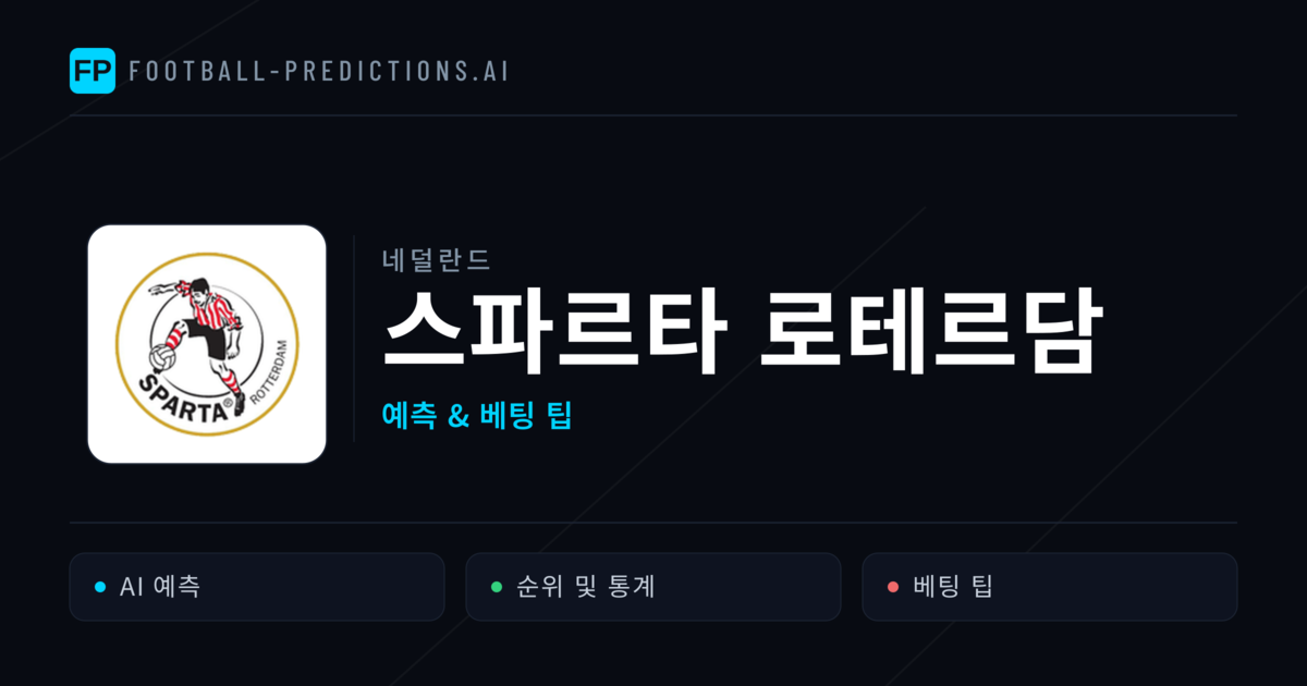 스파르타 로테르담 축구 예측 & 통계