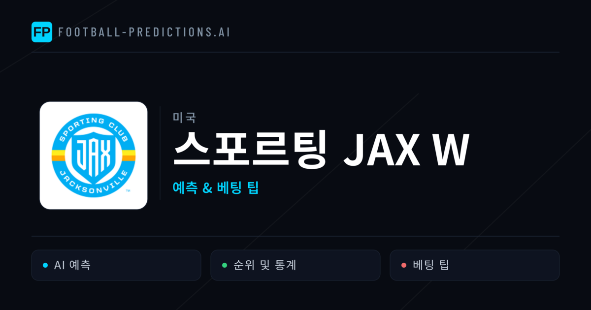 스포르팅 JAX W 축구 예측 & 통계