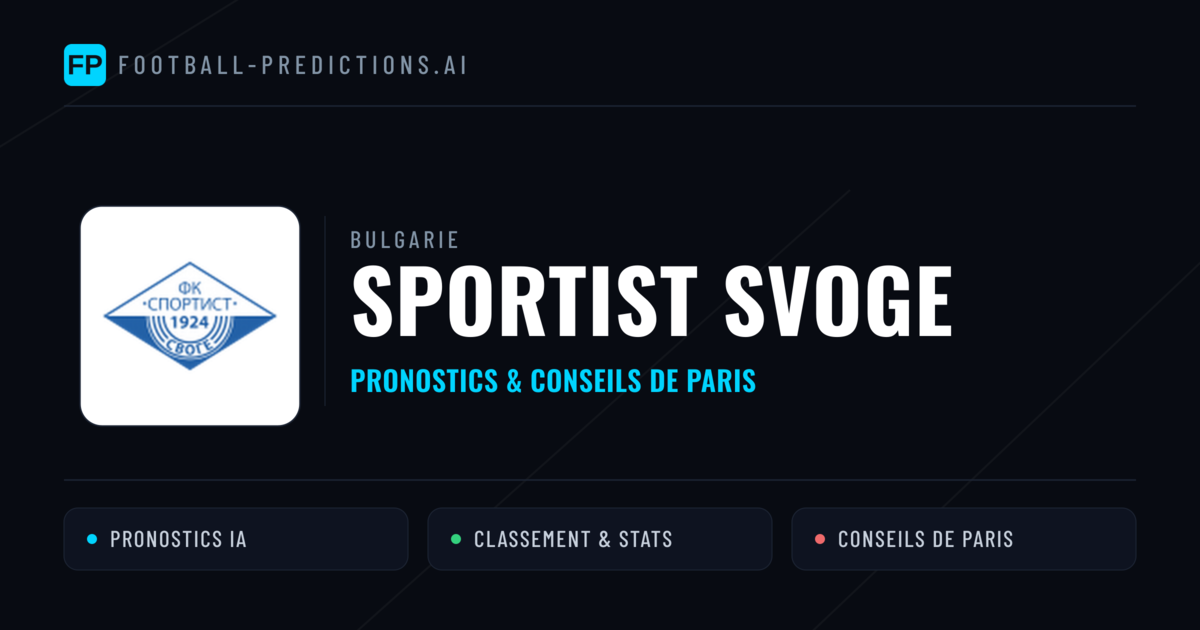 Sportist Svoge Pronostics & Statistiques